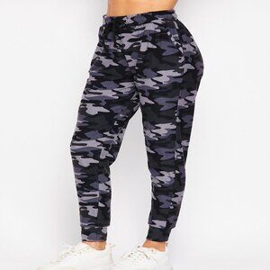 Women's Super Soft Grey Camouflage Drawstring Joggers Pockets Poly/Spandex S-L